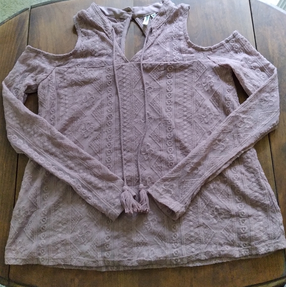 Mudd Long Sleeve Lace Shirt Sz Small - Picture 1 of 5